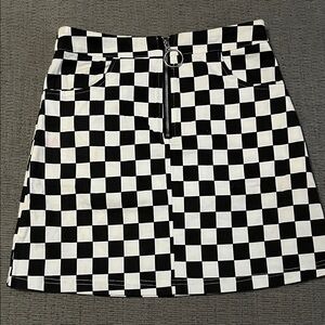 Checkered A-Line Skirt